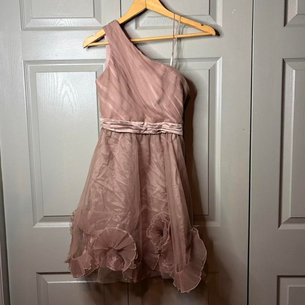 Y2K one shoulder ruffle dress Size 0 max and cleo fairy cottagecore